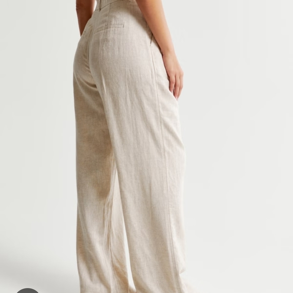 Abercrombie & Fitch Cream Wide Leg Pants